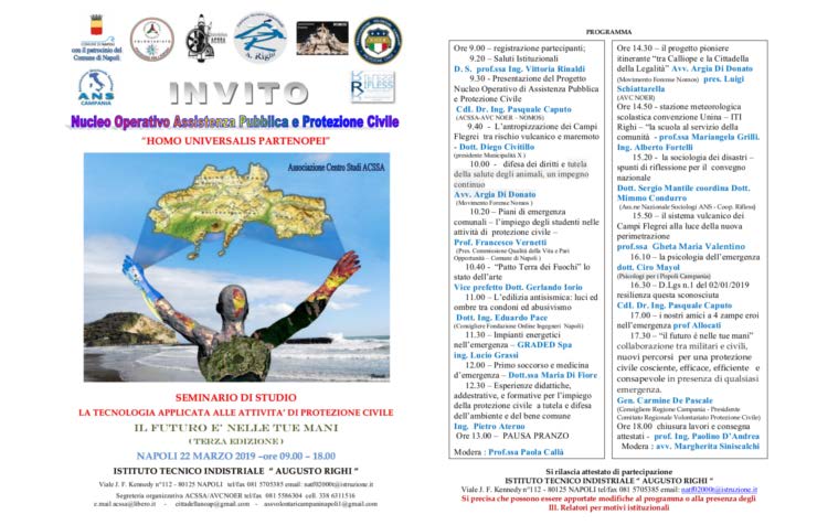 Invito e programma HUP - 22 marzo 2019